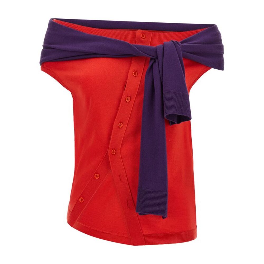 J.W.Anderson Red Wool Sleeveles Women's T-Shirt